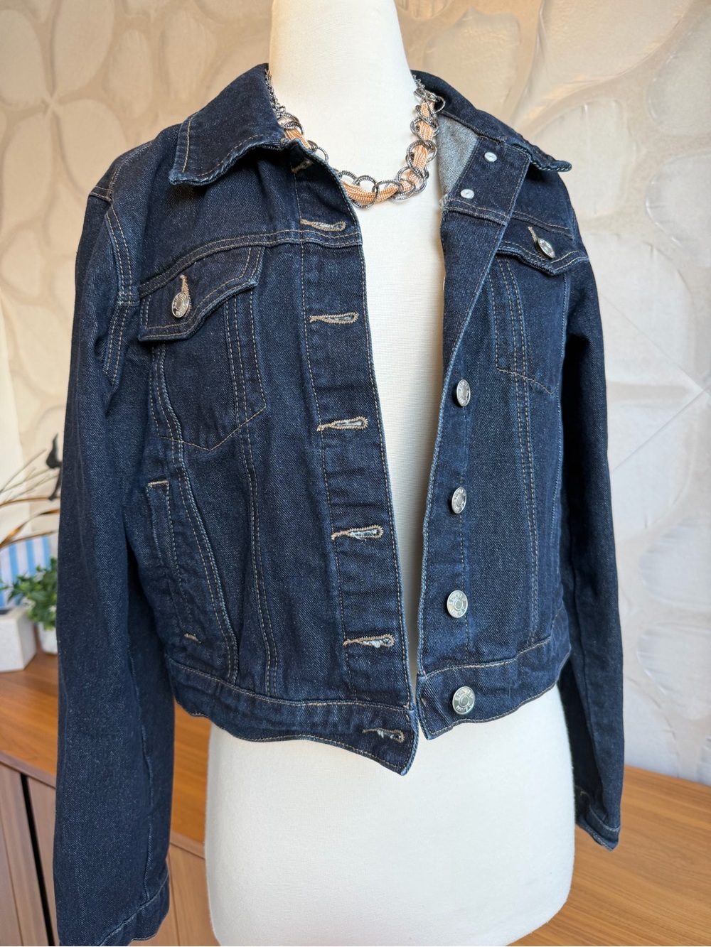 Edikted Dark Blue Denim Jacket